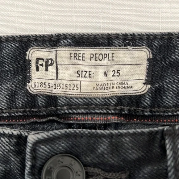 Free People~Frayed Denim Short Shorts / Black / Host Pick - Picture 4 of 7